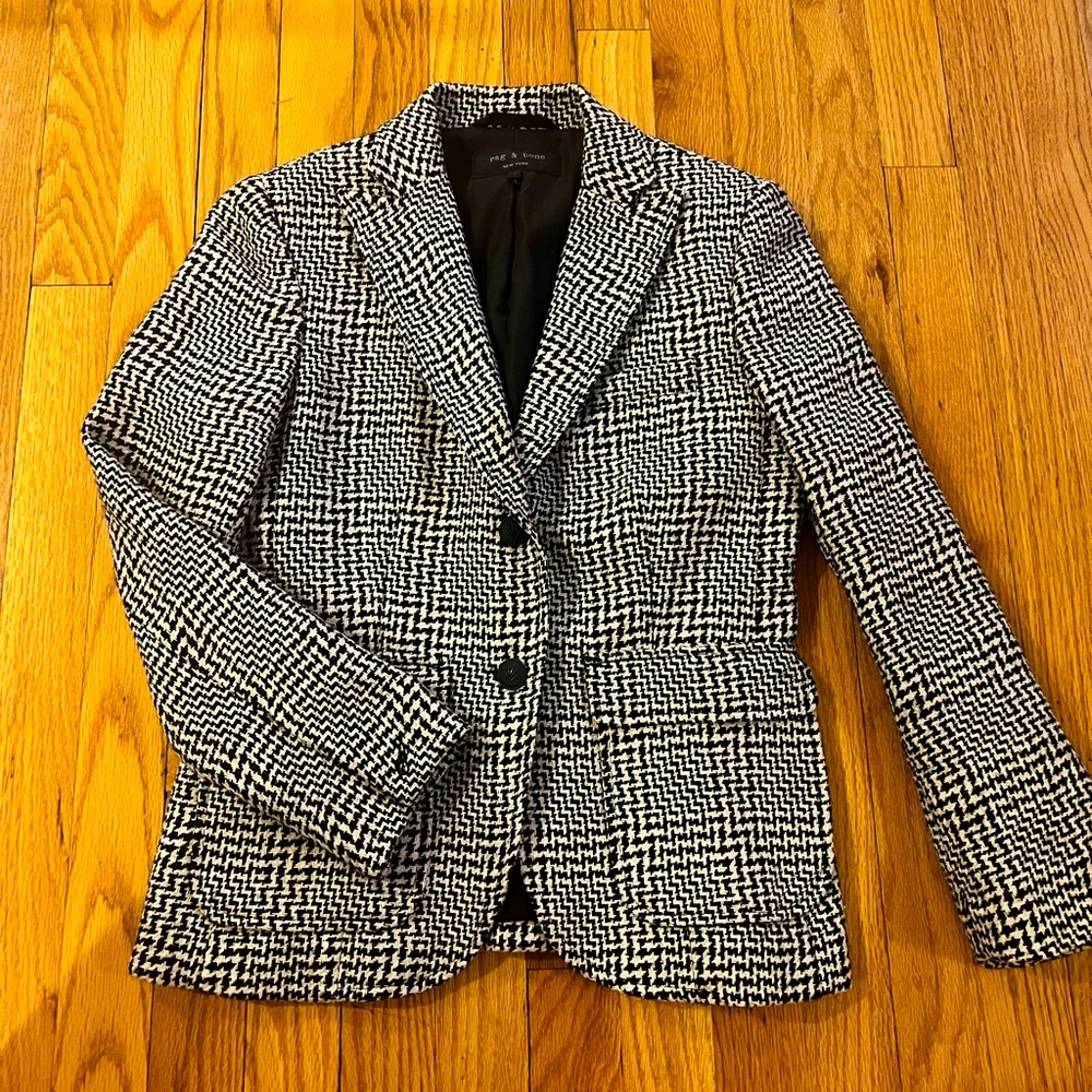 Rag & Bone Houndstooth fitted women’s blazer